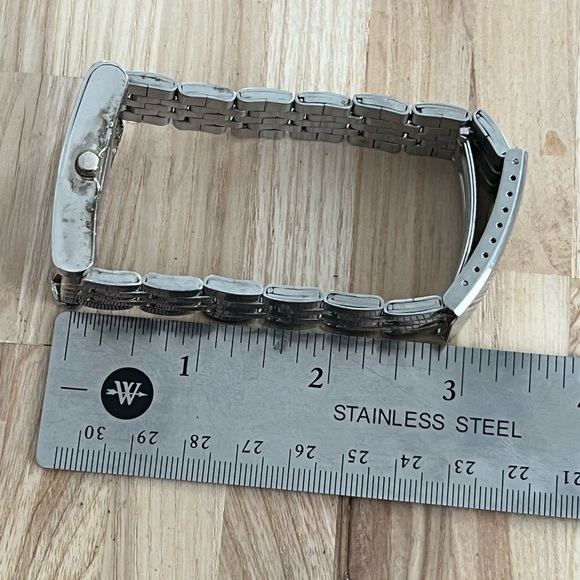 Carriage Men’s Watch Rectangular White Dial Two Tone Stainless Bracelet - Picture 12 of 12